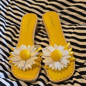 Jeffrey Campbell Yellow and White Daisy Sandals